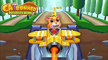 Cat Runner gameplay new update Run , jump and collect gold couns 😎