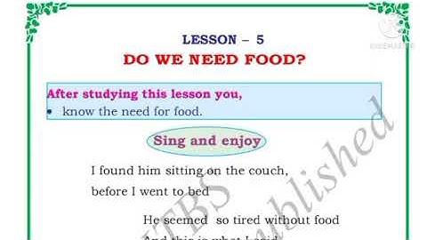 Do we need Food Class 1 EVS full lesson explanation and textbook activities Karnataka state syllabus