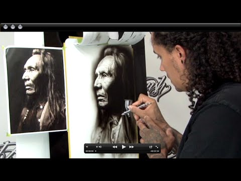 Black & White Airbrush Portrait Techniques w/ Cory...