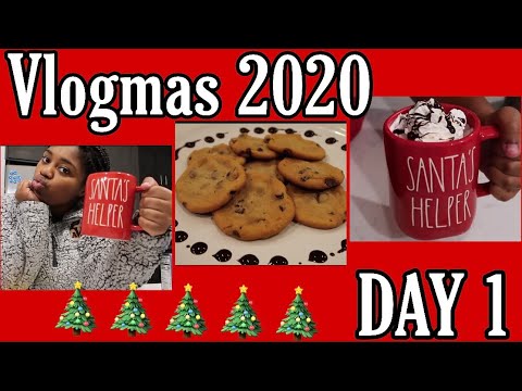 VLOGMAS DAY 1 2020: Christmas cookies & Hot cocoa | Halle J.
