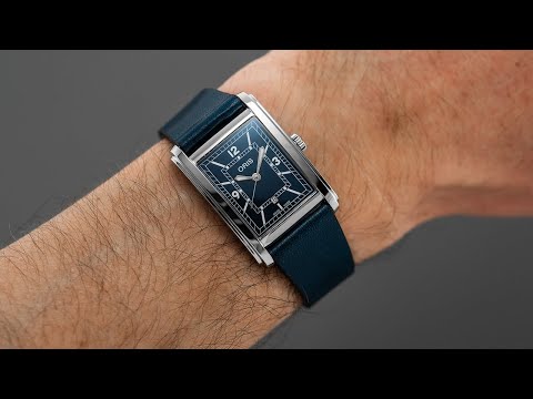A Charming Cartier Tank or JLC Reverso Alternative With A Pop of Color - Oris Rectangular