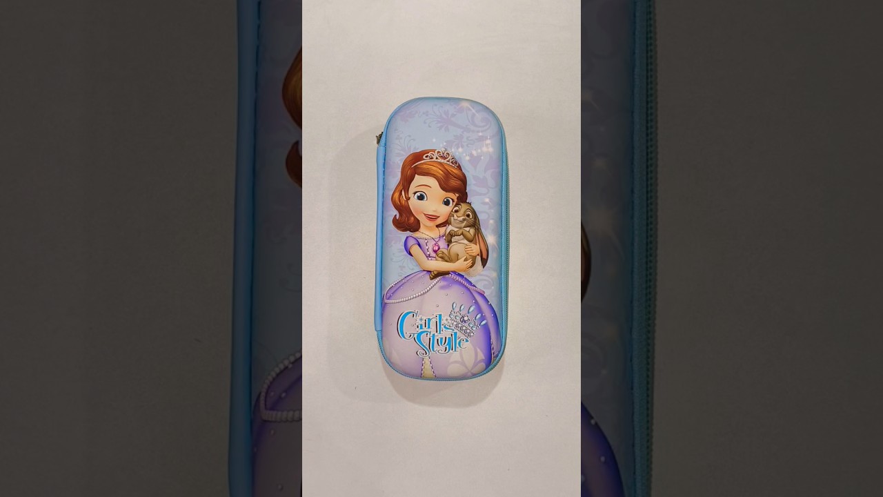 Cute princess sofia pencil case with fancy stationery #schoolsupplies #backtoschool #pencilbox #cute