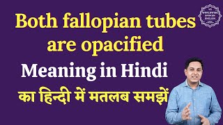 Both Fallopian Tubes Are Opacified Meaning In Hindi Both Fallopian Tubes Are Opacified Ka Matlab