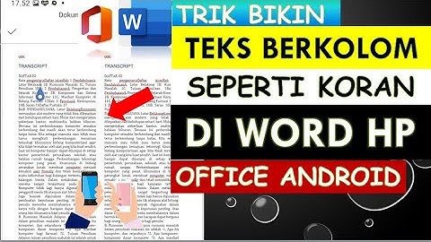 cara membuat 2 kolom di word hp || teks berkolom di word office android tanpa paket premium