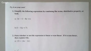 M8 - Linear and Nonlinear Expressions in x (ch. 3)