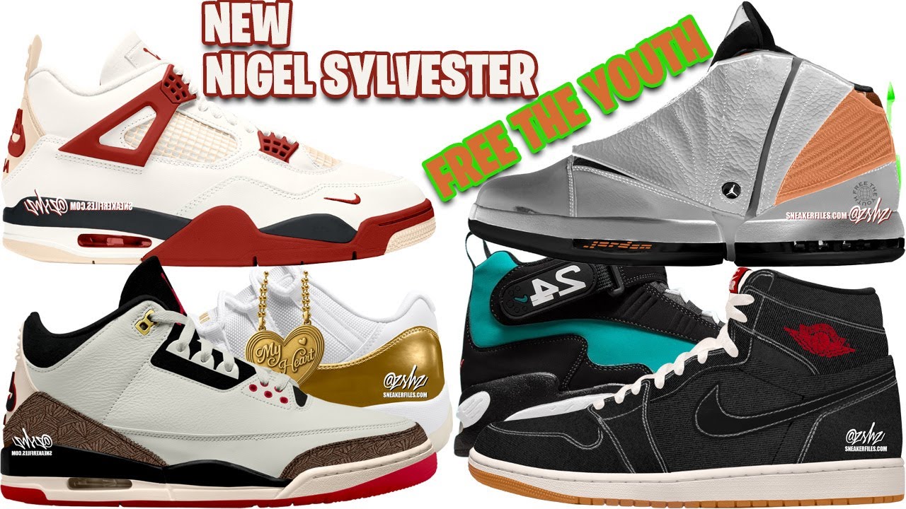 NIGEL SYLVESTER AIR JORDAN 4 2026, FREE THE YOUTH JORDAN 16, AJ 3