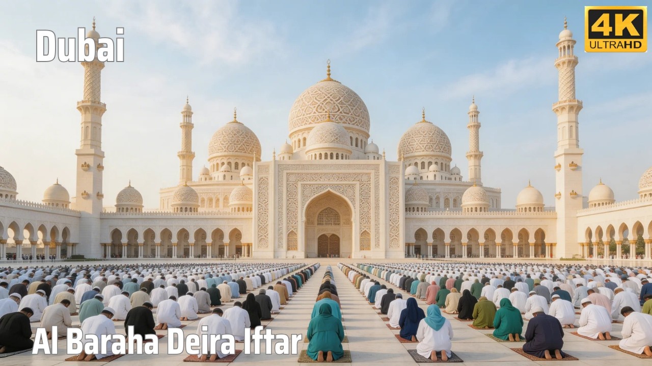 🇦🇪 Dubai [4K] Al Baraha Ramadan Iftar Time Walking Tour 2026 | Naif, Al Futtaim Mosque