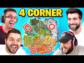 The 4 corner challenge in fortnite season 3