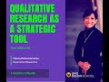 Meena's Live Talk on 'Qualitative Research as a Strategic Tool'