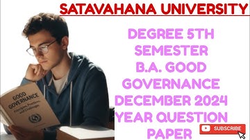 5th Sem BA Good Governance December 2024 year question paper Satavahana University