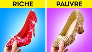 FILLE RICHE VS PAUVRE || Astuces pour parents ! Articles chers VS Idées pas chères par 123 GO! GOLD