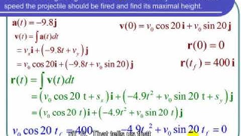 Vector Calculus and Projectile Motion
