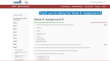 Big Data Computing | NPTEL | week 8 | assignment solution 8 | 2021