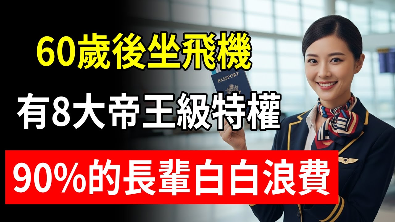60歲後坐飛機，有8大帝王級特權！不用排隊免費升艙，90%的長輩白白浪費！#老年人 #坐飛機 #特權 #經濟艙綜合征 #李佳穎