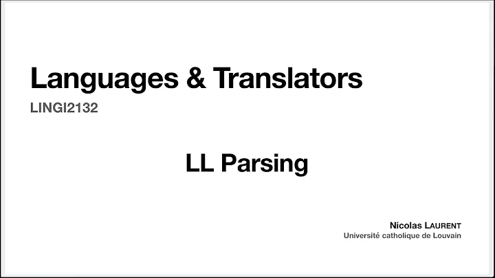 14. LL Parsing