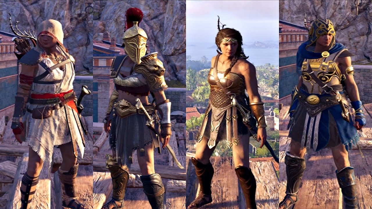 Assassin's Creed - Legendary Armor Sets Showcase (Best Armors + Weapons) Kassandra - YouTube