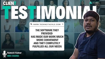 Client Testimonials - Ramesh Kumar | MRS Chains | Techno Tackle Software Solutions
