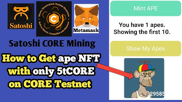 How to get Ape NFT on Core chain Testnet with 5 tCORE | Satoshi CORE  Mining Update