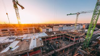 Bau Zeitraffer: TÜV SÜD Firmenzentrale München – Bürogebäude (Zwischenstand)