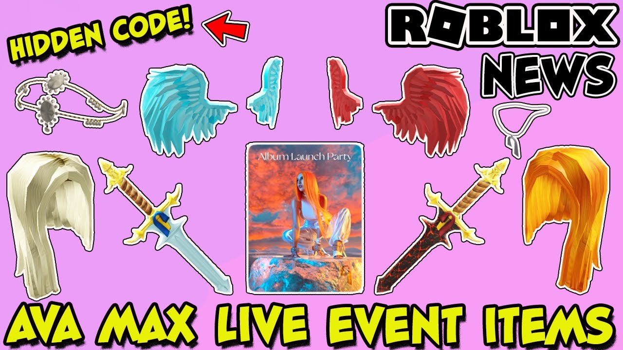 Roblox News Ava Max Items Live Event Game Is Open New Quests Hidden Item Code Youtube - roblox live stream code