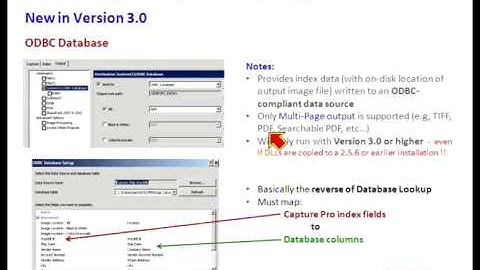 ODBC Database Output in in Kodak Capture Pro Software