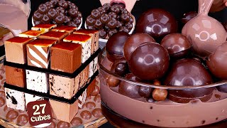 ASMR GIANT CHOCOLATE BALL MALTESERS ICE CREAM CAKE MAGNUM NUTELLA DESSERT MUKBANG 먹방咀嚼音EATING SOUNDS