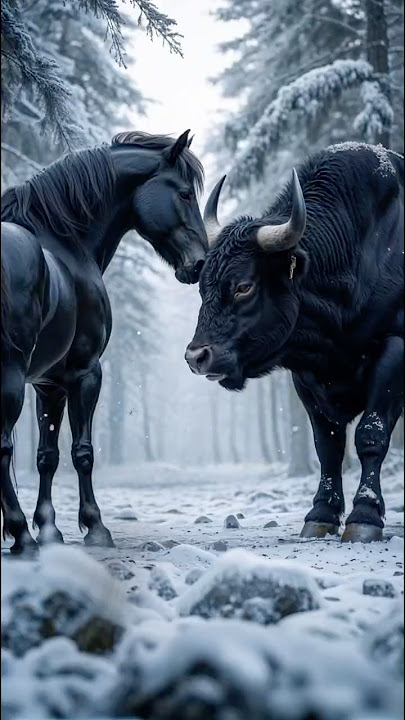 Nightmare Creatures:Unleashing the Dark Horse and Bull Mashup!🌑💥#ai #artificialintelligence #aiart