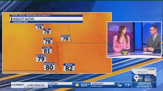 Friday 9-hour forecast: Triple digits with isolated thunderstorms