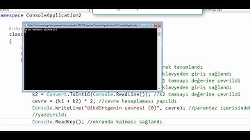 Programlama temelleri dersi dikdörtgenin çevresini bulan program