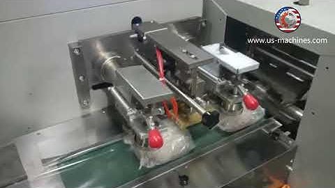 Instant noodle bag flow type horizontal film wrapping sealing machine pillow bag packing video