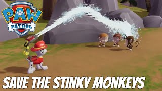 Paw Patrol - Save the Stinky Monkeys - Marshall, Zuma & Tracker on a Mission