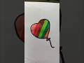 Heart balloon 🎈 Colour Drawing #shortsfeed #trendingshorts #viralshort