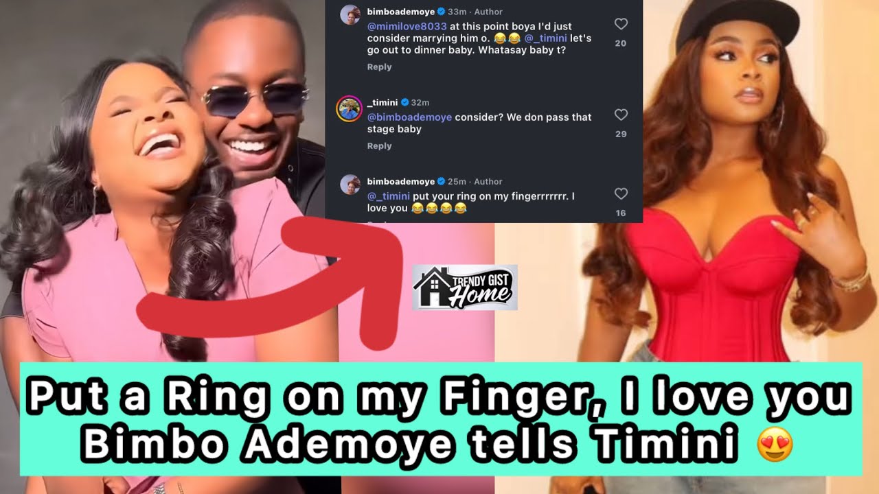 Надень мне на палец кольцо, я люблю тебя, Тимини». Бимбо Адемойе наконец-то говорит это открыто 😱💃💃💃