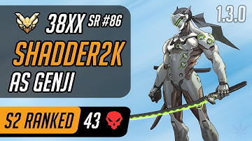 Shadder2k as Genji, McCree & Tracer in Numbani [Season 2 - Master - 43 eliminations - Top 500]