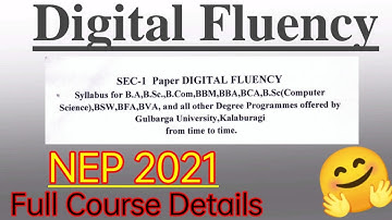 Digital Fluency bcom 1st year NEP course detail : Kannada 2022 Artificial intelligence data gulbarga