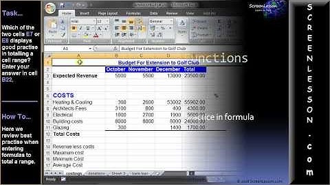 ECDL/ICDL Microsoft Excel Tutorial Exam Cram Practice Test Q. Solution