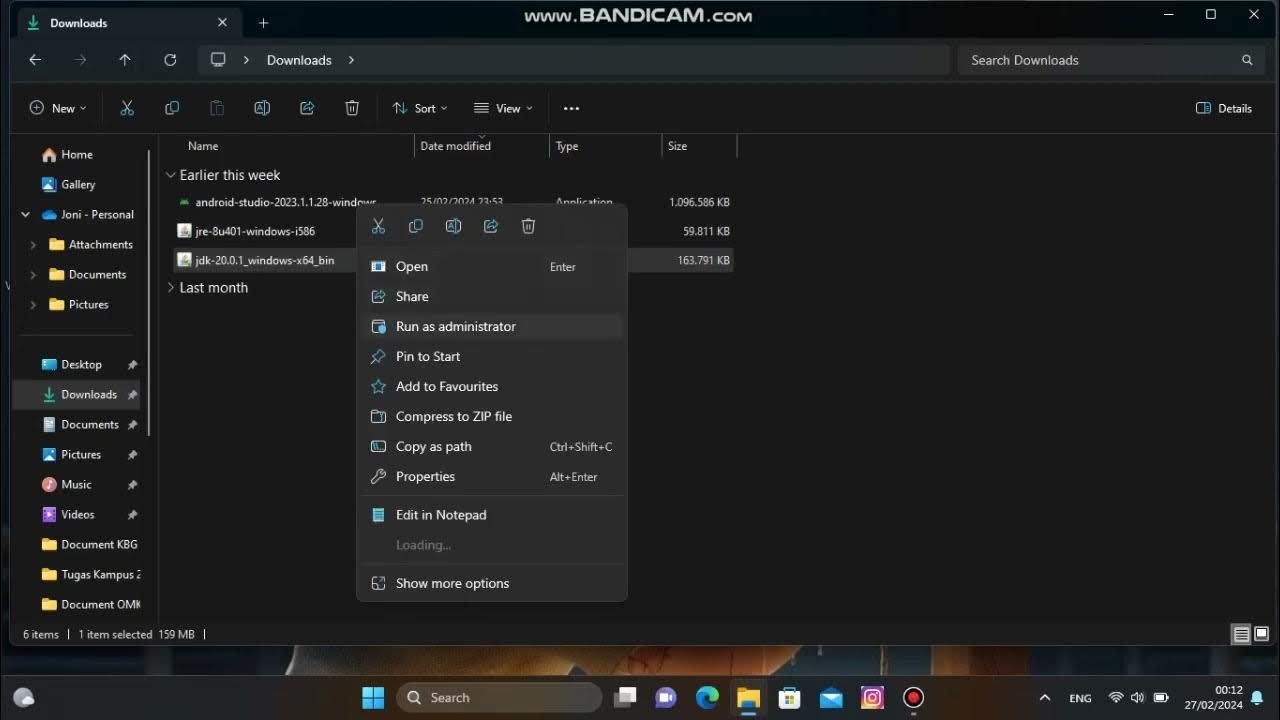 Tutorial cara download android studio windows 11 youtube