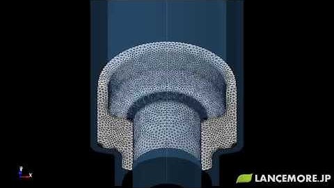 LS-DYNA Sample Model No.319 3D Forging Analysis using R-Adaptive Remesh