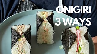 Onigiri Trio: Tuna, Smoked Salmon, and Surimi | Easy Japanese Rice Triangle Recipe