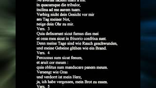 Tractus - canticus-  Domine exaudi orationem meam et clamor.
