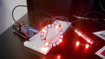 Arduino 4 lights test neopixel ring linked with neopixel stick