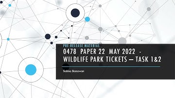 Pre release Material 0478 Computer Science Task 1 and 2  WildLife Park