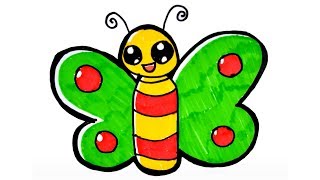 How to draw a butterfly for kids butterfly coloring page for kids