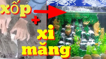 Làm hồ Suối thác tạo 4 dòng chảy độc đáo - xốp và xi măng