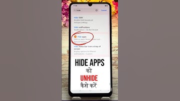 Hidden Apps Ko Kaise Bahar Nikale | Hidden App Ko Unhide Kaise Kare | How To Unhide App In  phone