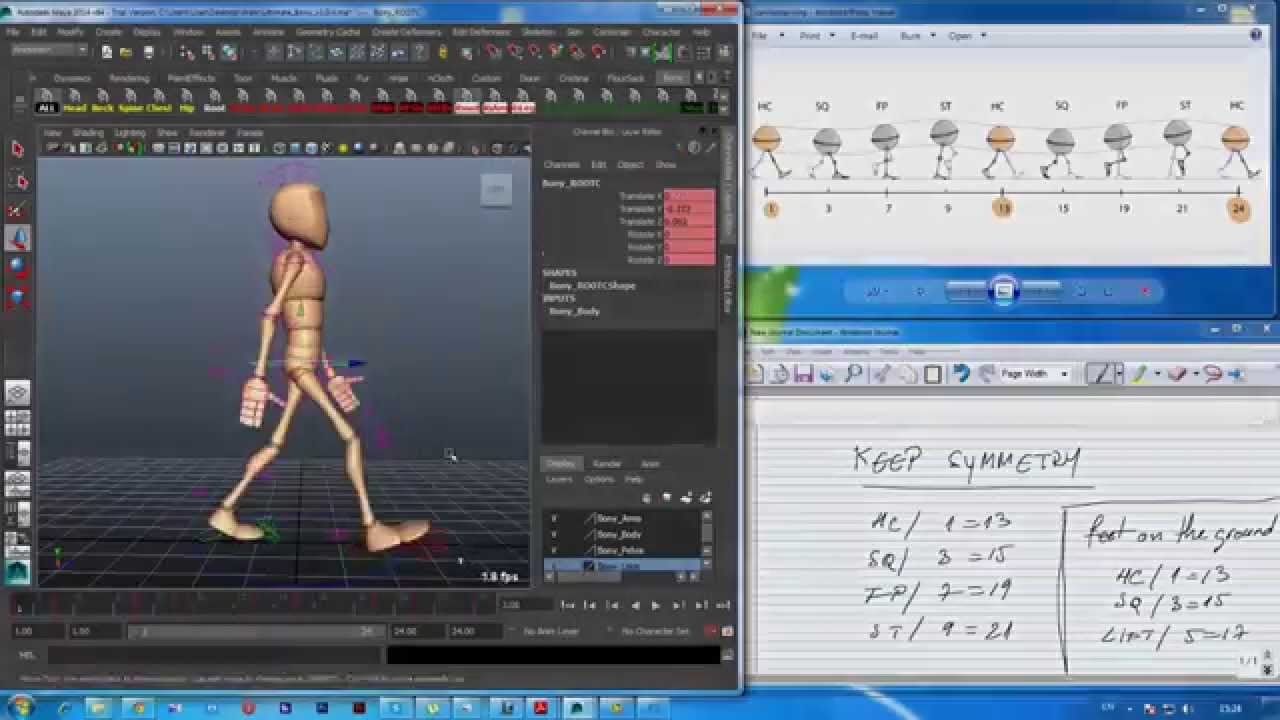 Blocking In Animation 3D Character Animation - Walk Cycle 1/4 (blocking) - YouTube