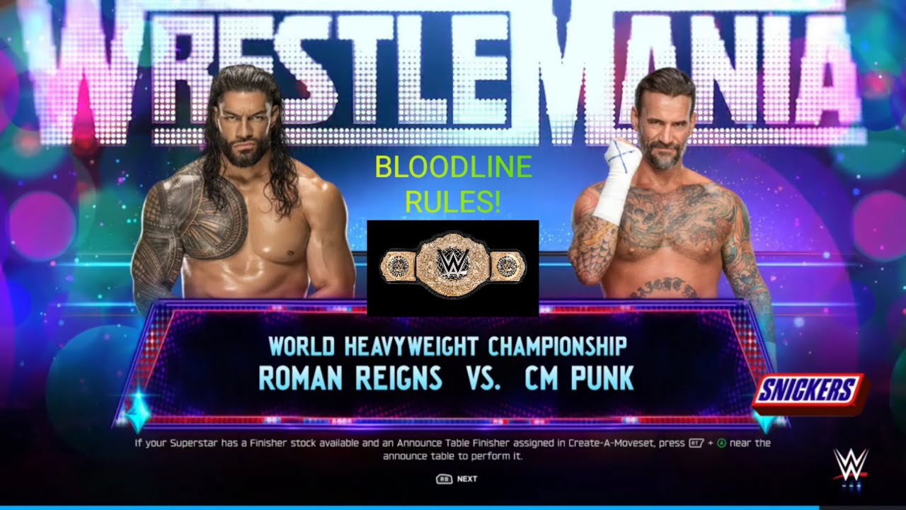 Roman Reigns vs CM Punk – Bloodline Rules Match for World Heavyweight Title | WWE 2K25