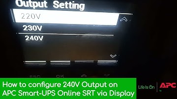 How to configure 240V Output on APC Smart-UPS Online SRT via Display