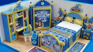 How To Make Amazing blue House DIY Miniature Cardboard House منزل مصغر بالكرتون وورق الفوم