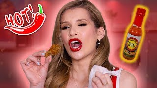 SPICY HOT FOOD FULL FACE MAKEUP CHALLENGE!